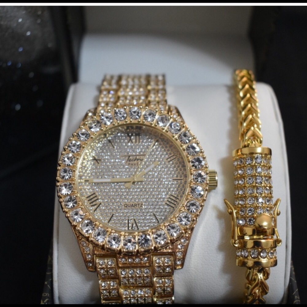 Watch and bracelet 18KT yellow gold pt